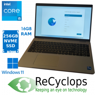 Dell Latitude 5520 15" Business Laptop, i5 11th Gen, 16GB RAM, 256GB SSD, Windows 11